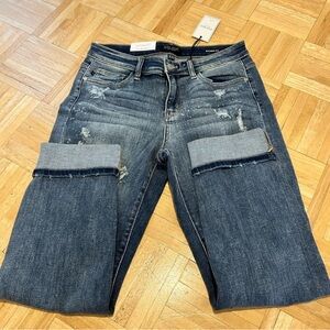 Judy Blue Distressed Blue Boyfriend Fit Jeans